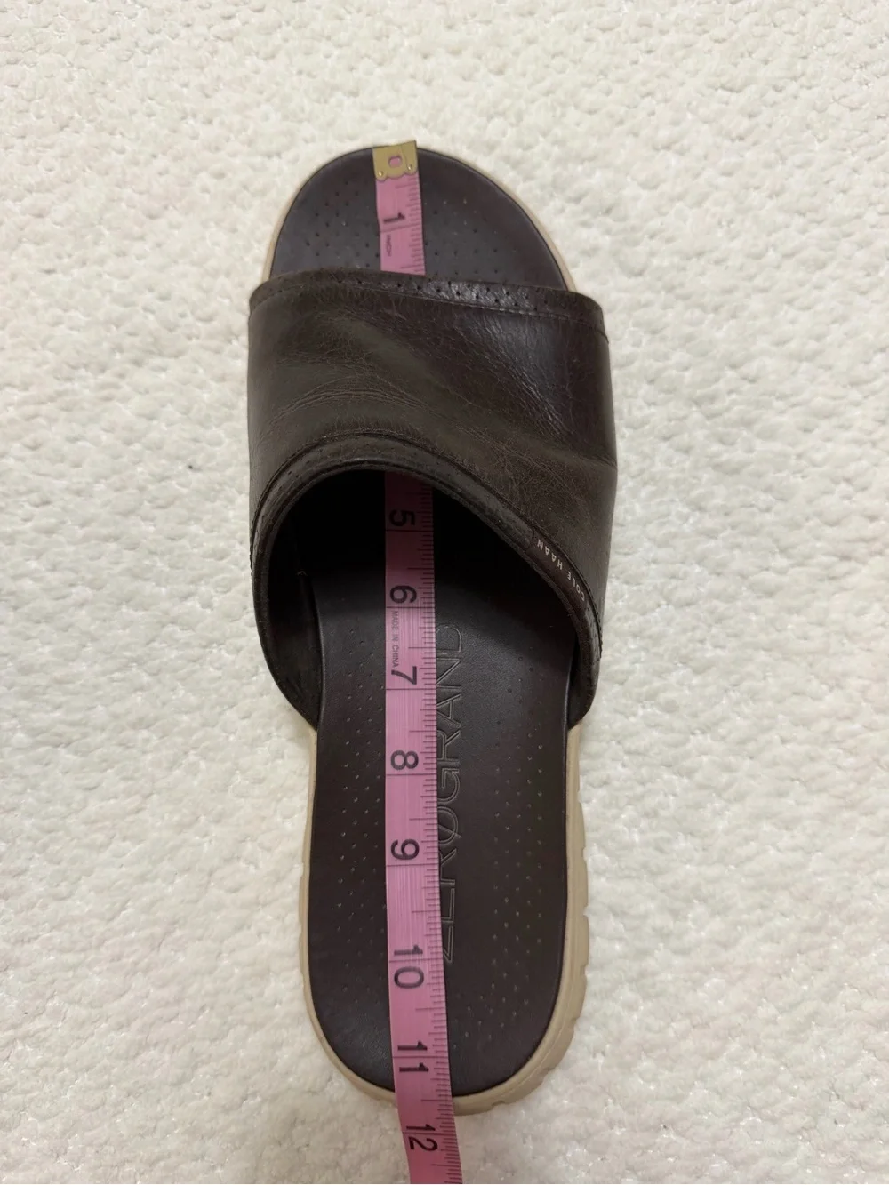 Cole Haan Brown Leather Slip On Sandals Men’s Size 11